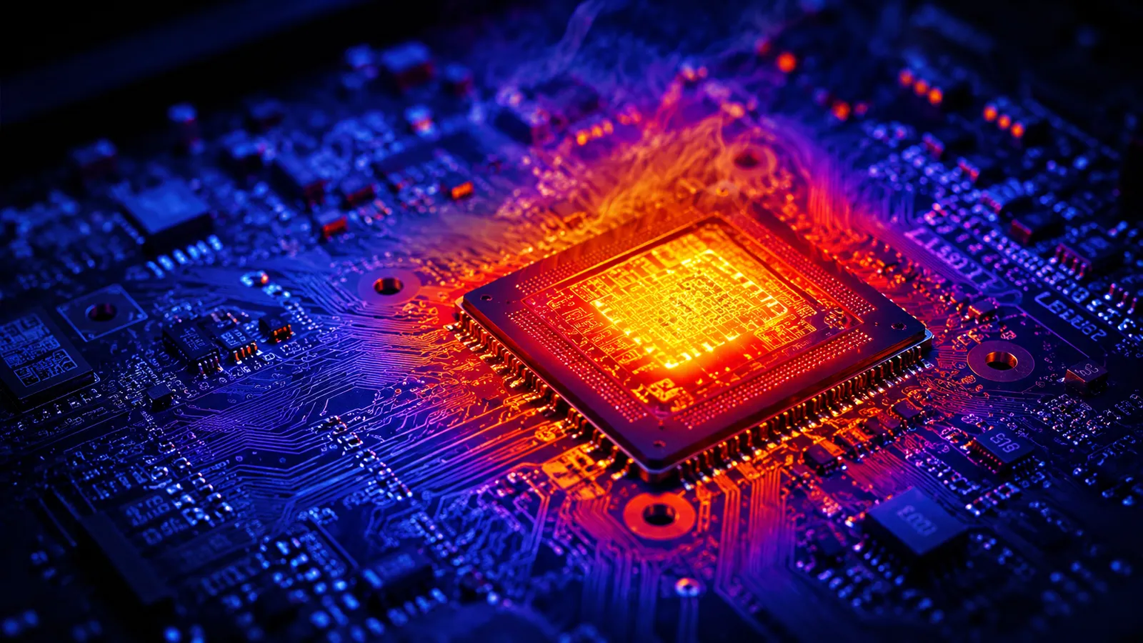 Termowizja płyty embedded z przegrzanym rdzeniem CPU